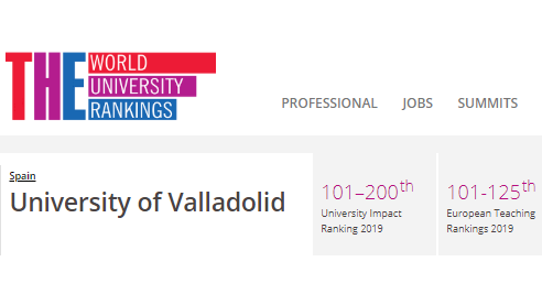 La UVa escala posiciones en el Europe Teaching Rankings 2019 alcanzando el tramo 101 a 125